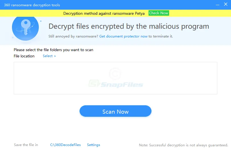 360 Ransomware Decryption Tools Capture d'écran 1