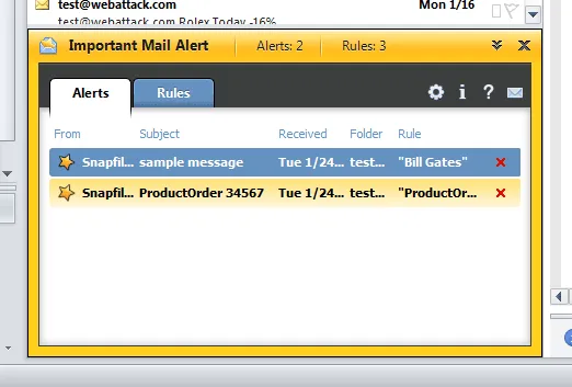Important Mail Alert for Outlook Capture d'écran 2