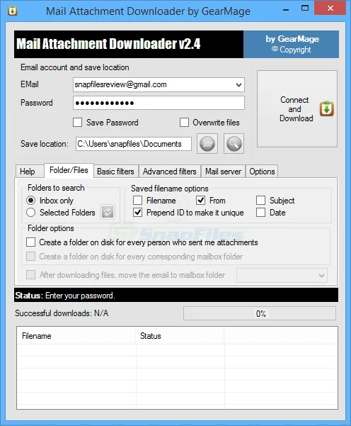 Mail Attachment Downloader Capture d'écran 1