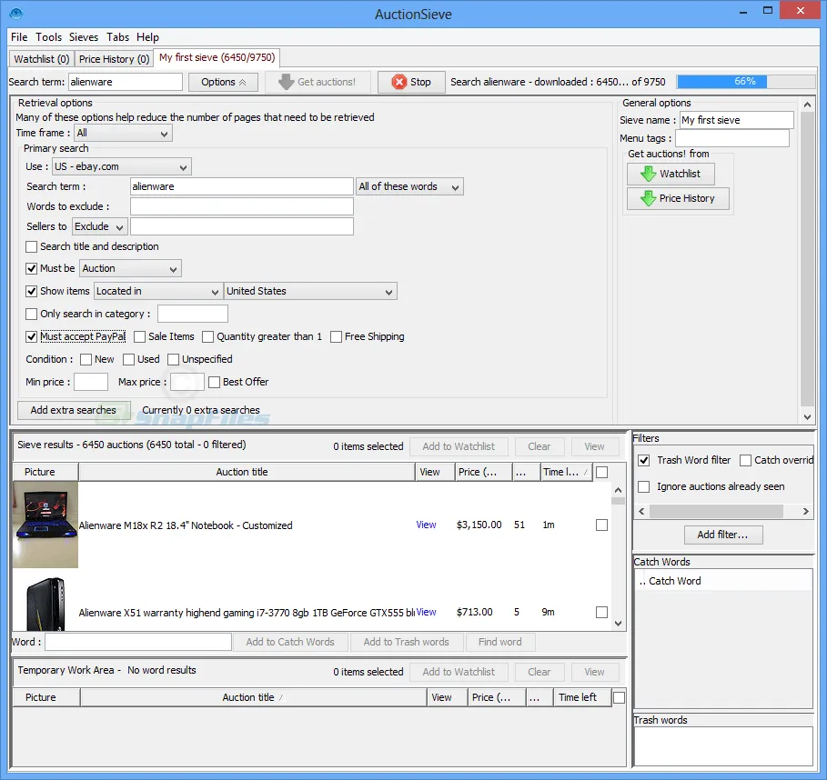 AuctionSieve Capture d'écran 2