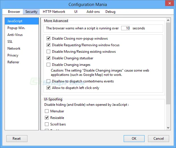 Configuration Mania Capture d'écran 2