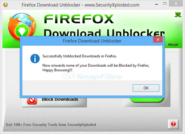 Firefox Download Unblocker Capture d'écran 2