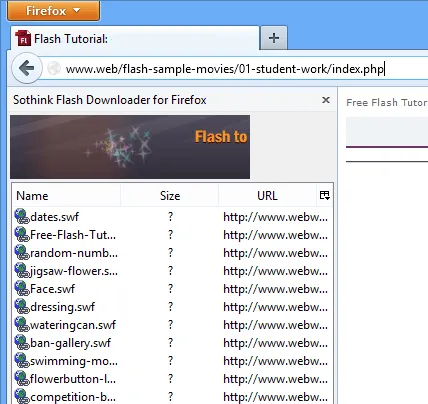 Flash Downloader for Firefox Capture d'écran 1