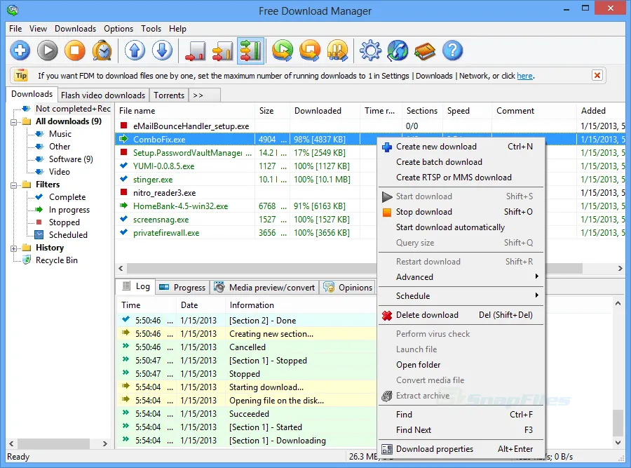 Free Download Manager Capture d'écran 1