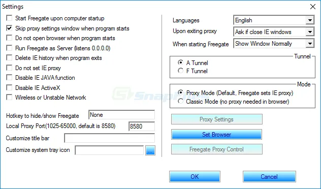 Freegate Capture d'écran 2