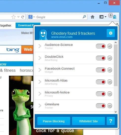 Ghostery for Firefox Capture d'écran 1