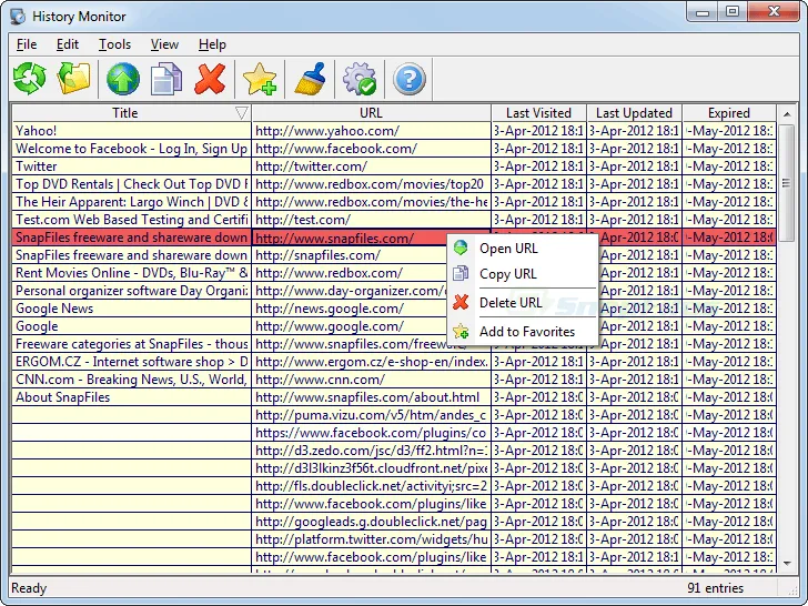 IE History Monitor Capture d'écran 1