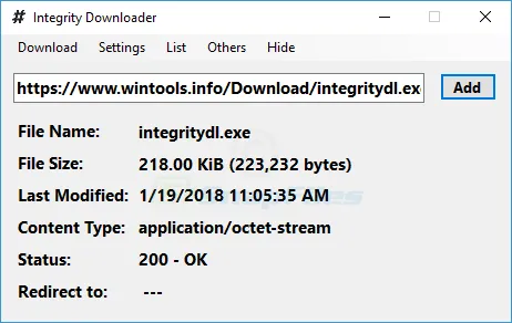 Integrity Downloader Capture d'écran 1