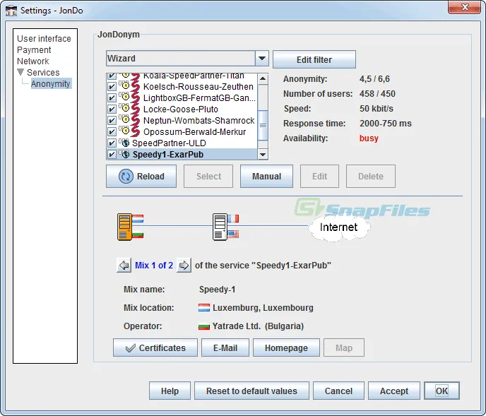 JAP Anon Proxy Capture d'écran 2