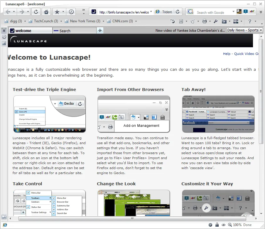 Lunascape Capture d'écran 1