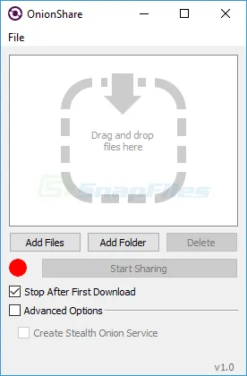OnionShare Capture d'écran 1