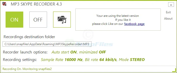 MP3 Skype Recorder Capture d'écran 1