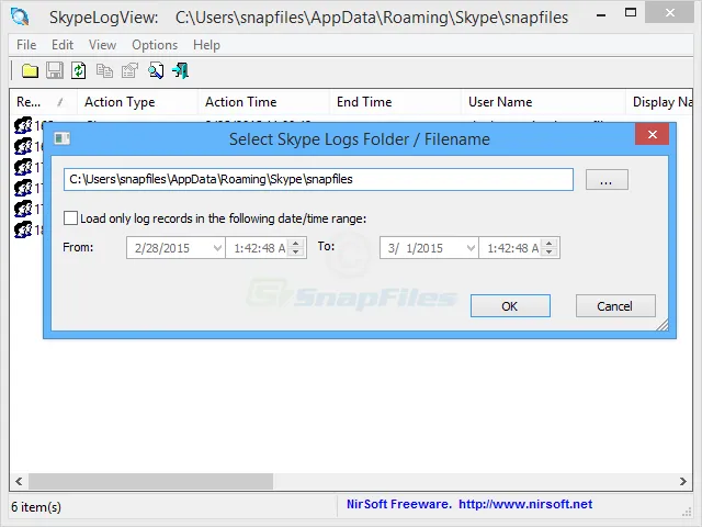 SkypeLogView Capture d'écran 2