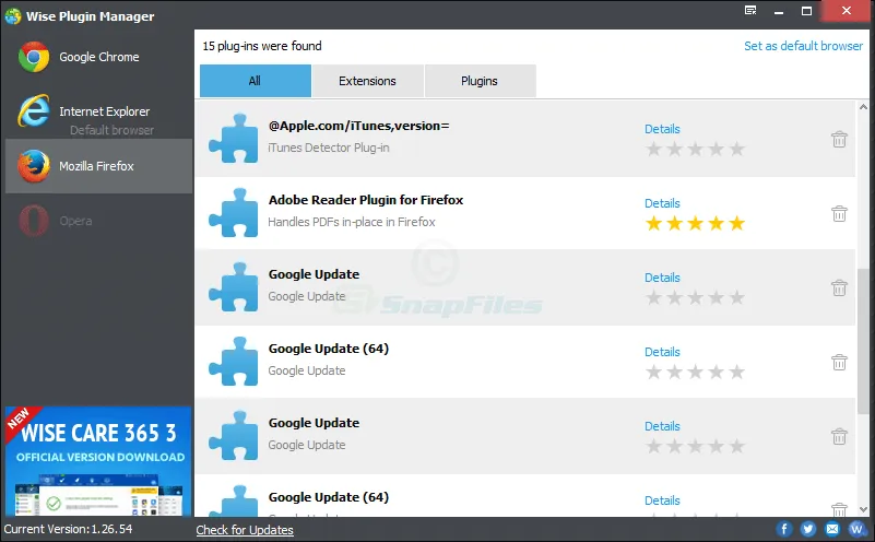 Wise Plugin Manager Capture d'écran 1