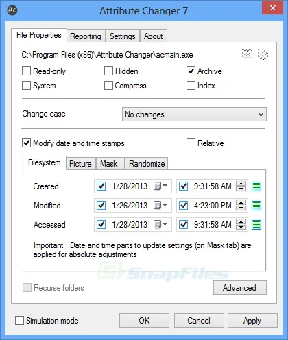 Attribute Changer Capture d'écran 1