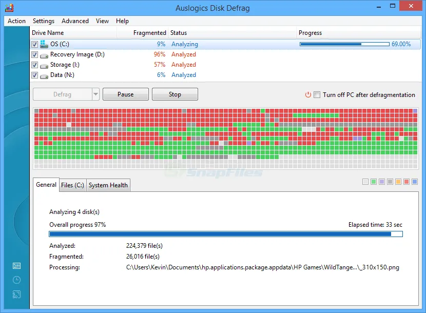 Auslogics Disk Defrag Capture d'écran 1