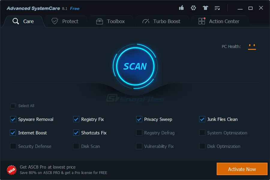 Advanced SystemCare Free Capture d'écran 1