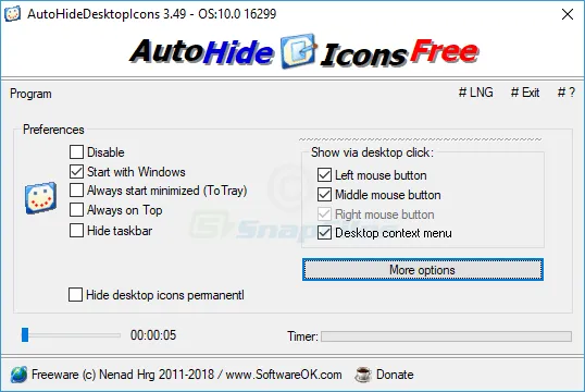 AutoHideDesktopIcons Capture d'écran 1