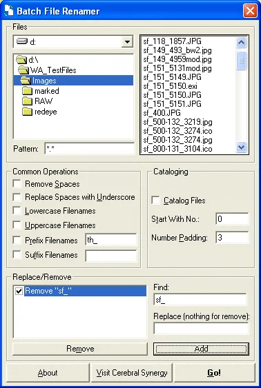 Batch File Renamer Capture d'écran 1