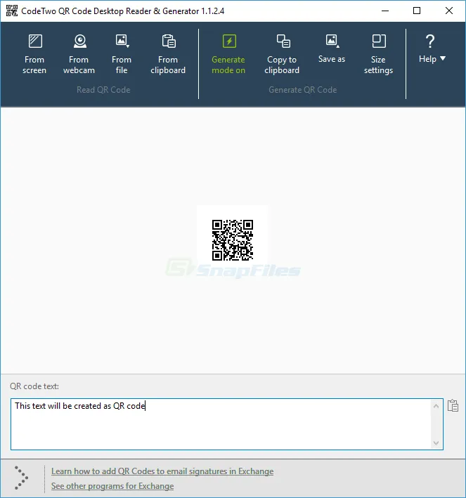 CodeTwo QR Code Desktop Reader and Generator Capture d'écran 2