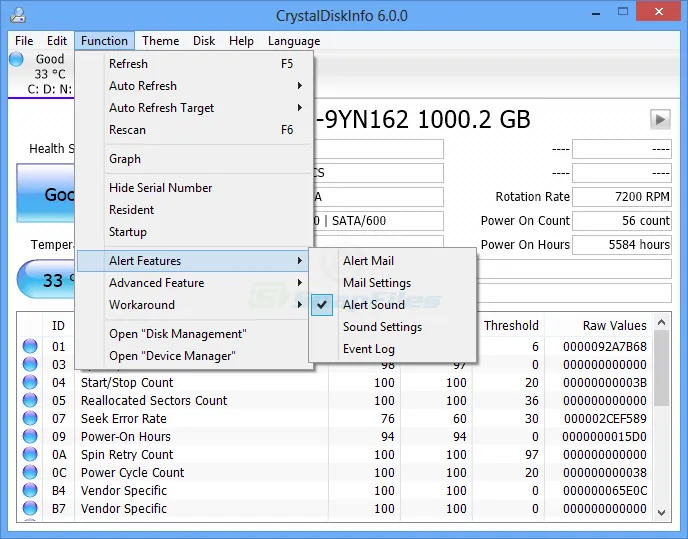 CrystalDiskInfo Capture d'écran 2