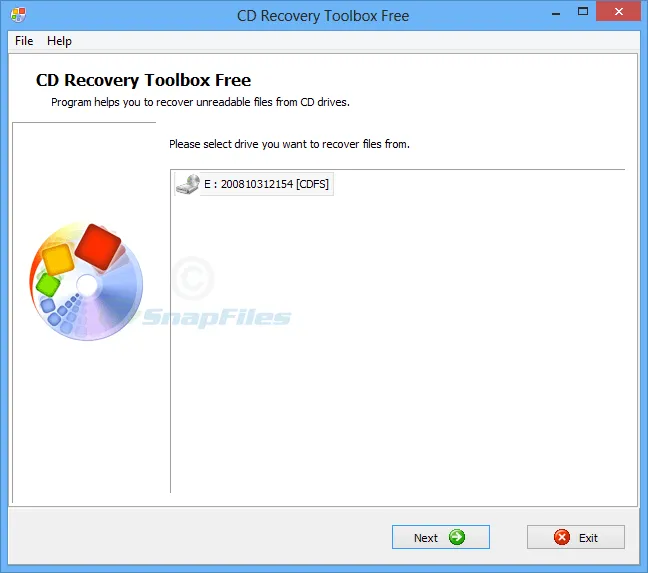 CD Recovery Toolbox Free Capture d'écran 1