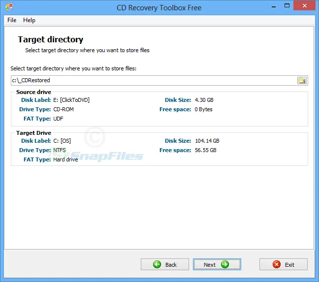 CD Recovery Toolbox Free Capture d'écran 2