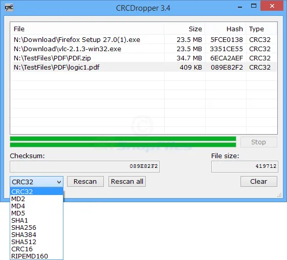 CRCDropper Capture d'écran 1