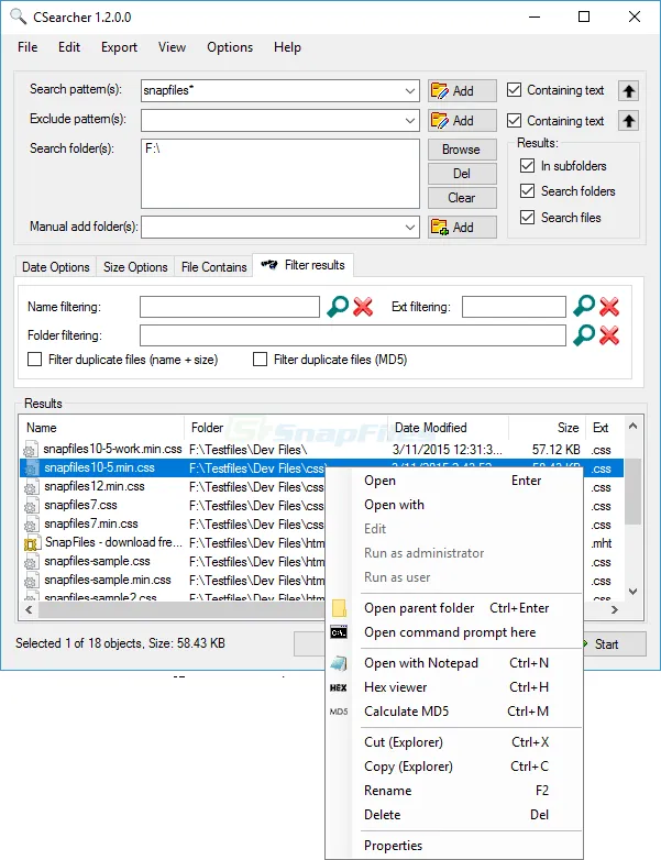 CSearcher Capture d'écran 2