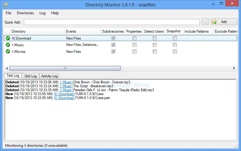 Directory Monitor Capture d'écran 1