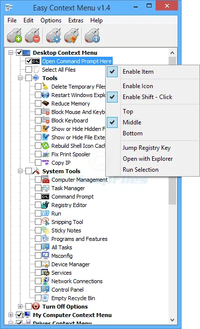 Easy Context Menu Capture d'écran 1