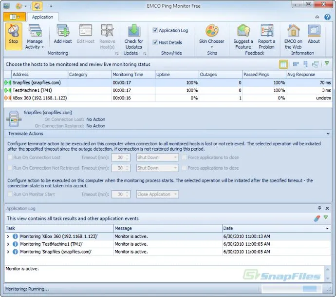 EMCO Ping Monitor (Free Version) Capture d'écran 1