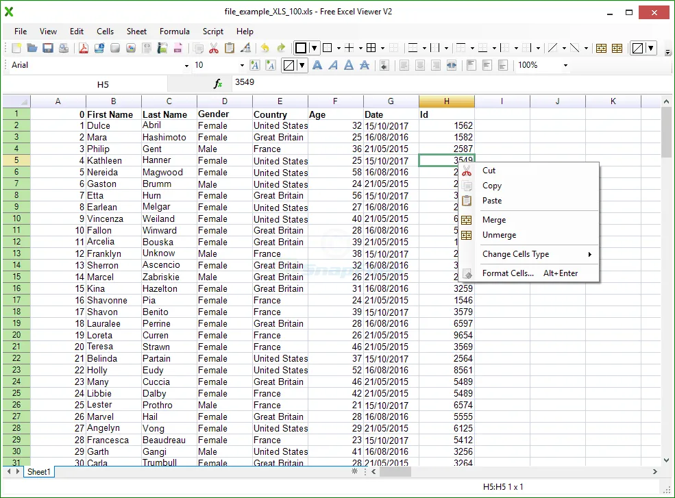 Free Excel Viewer Capture d'écran 1