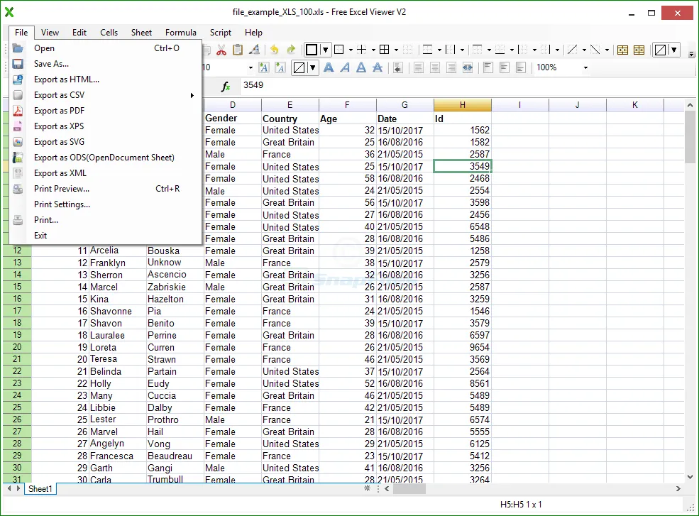 Free Excel Viewer Capture d'écran 2