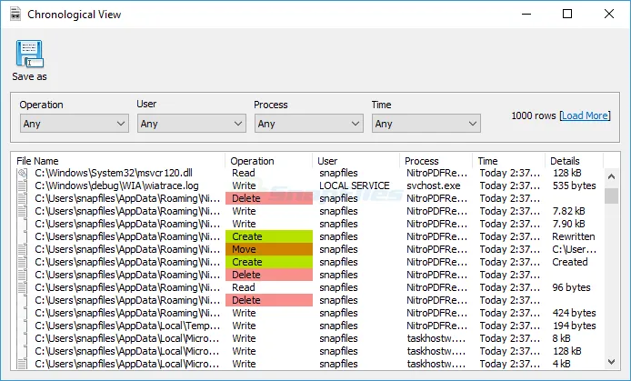 SoftPerfect File Access Monitor Capture d'écran 2