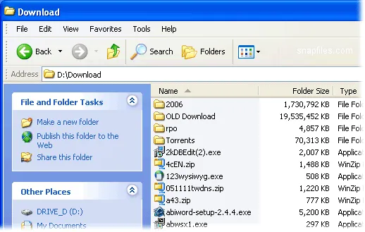 Folder Size Capture d'écran 1