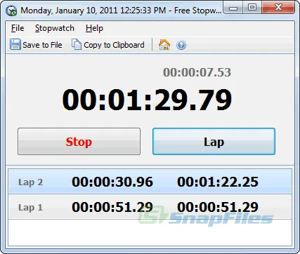 Free Stopwatch Capture d'écran 1