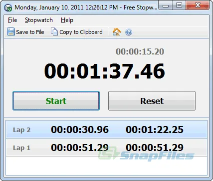 Free Stopwatch Capture d'écran 2