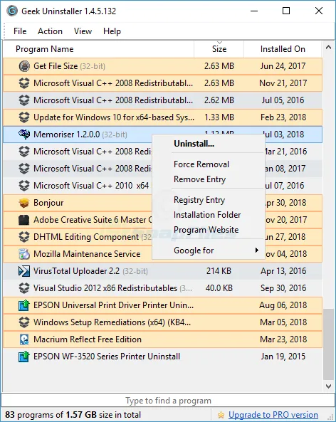 Geek Uninstaller Capture d'écran 1