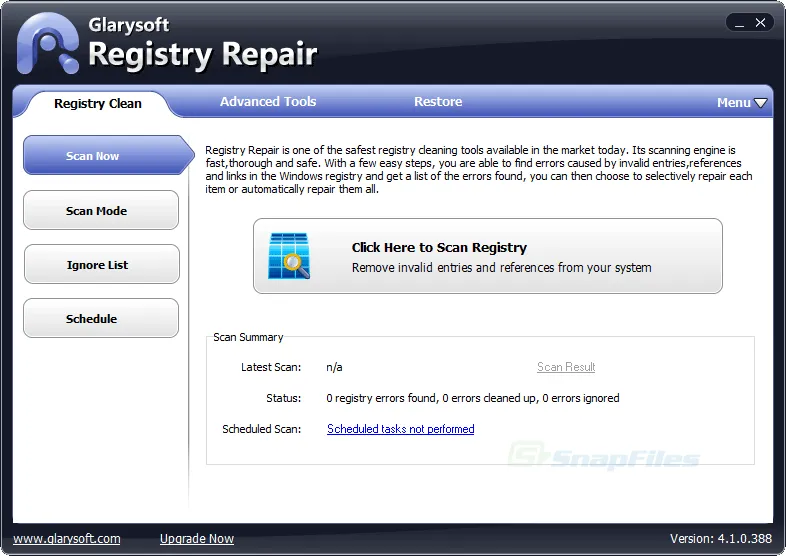 Glary Registry Repair Capture d'écran 1