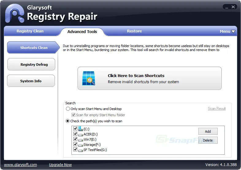 Glary Registry Repair Capture d'écran 2