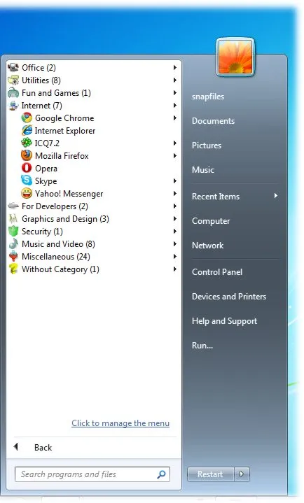 Handy Start Menu Capture d'écran 2