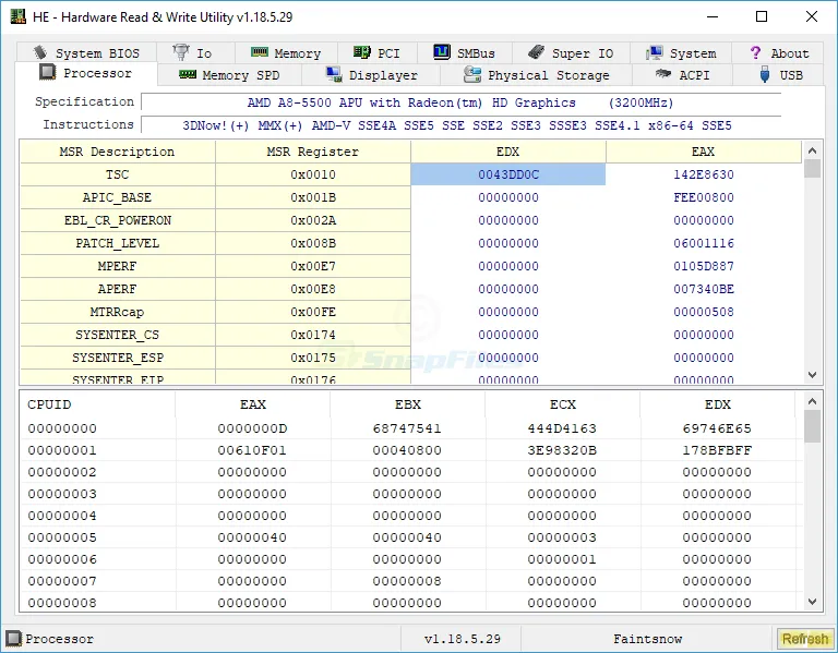 HE - Hardware Read and Write Utility Capture d'écran 1