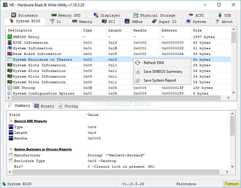 HE - Hardware Read and Write Utility Capture d'écran 2