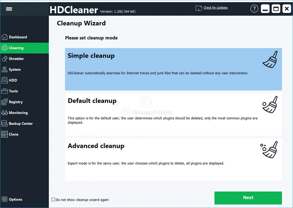 HDCleaner Capture d'écran 2