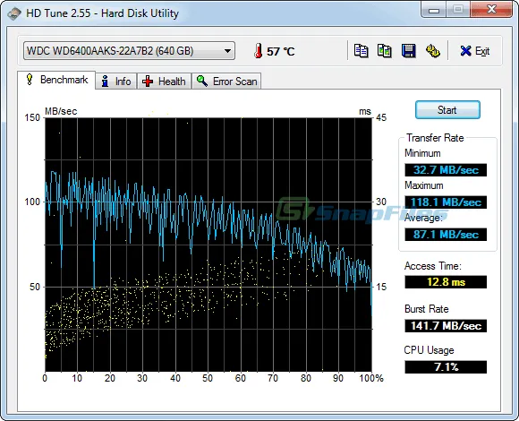 HD Tune Capture d'écran 1