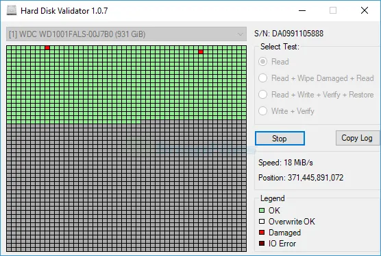 Hard Disk Validator Capture d'écran 1