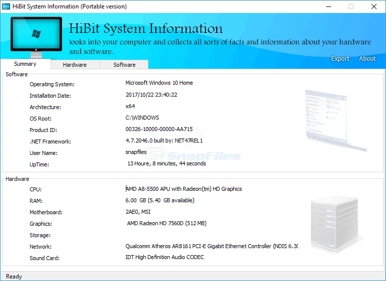 HiBit System Information Capture d'écran 1