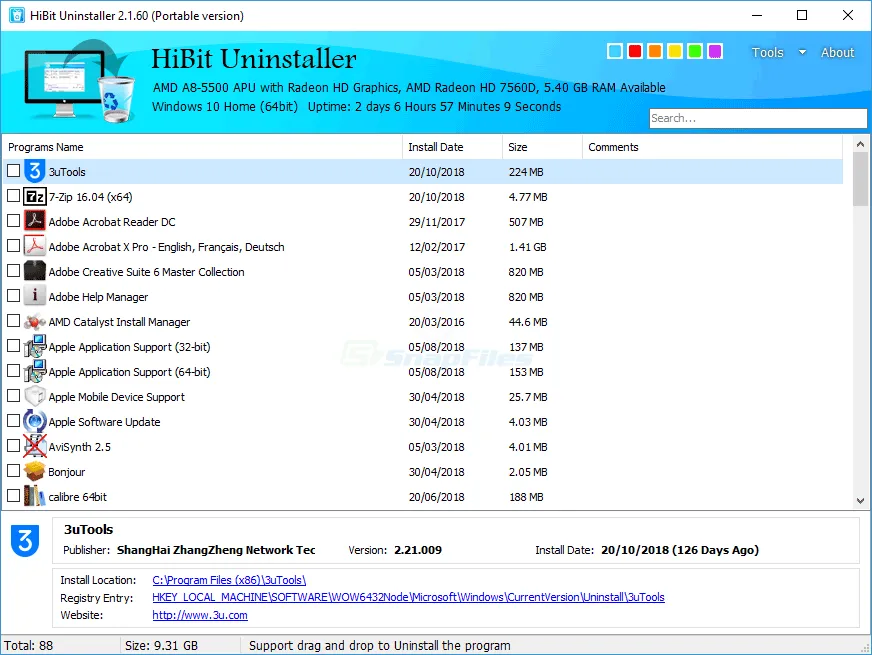 HiBit Uninstaller Capture d'écran 1