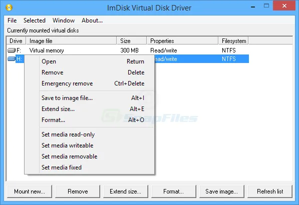 ImDisk Virtual Disk Driver Capture d'écran 1